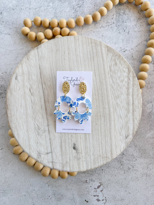 Arch Scallop Chinoiserie Earrings