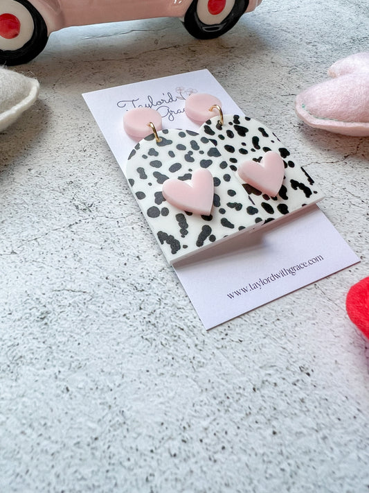 Polka Dot Heart Earrings