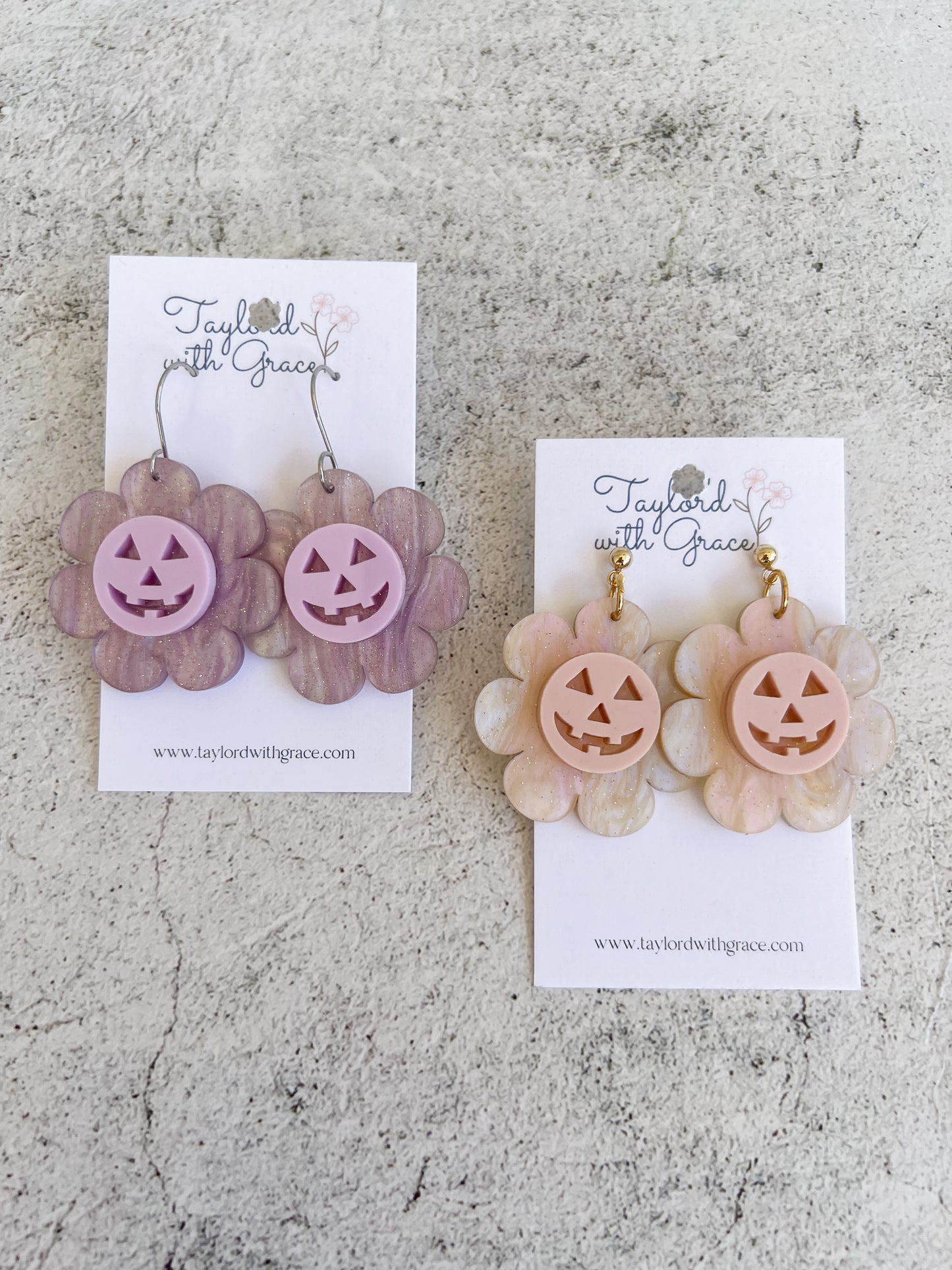 Flower Pumpkin Acrylic Earrings