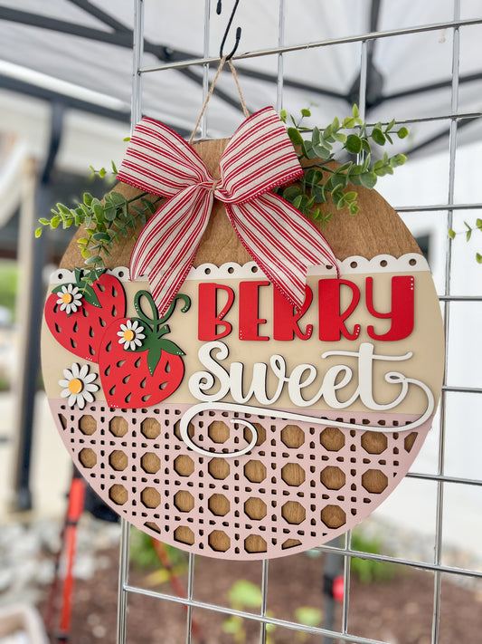 Berry Sweet Strawberry Door Hanger