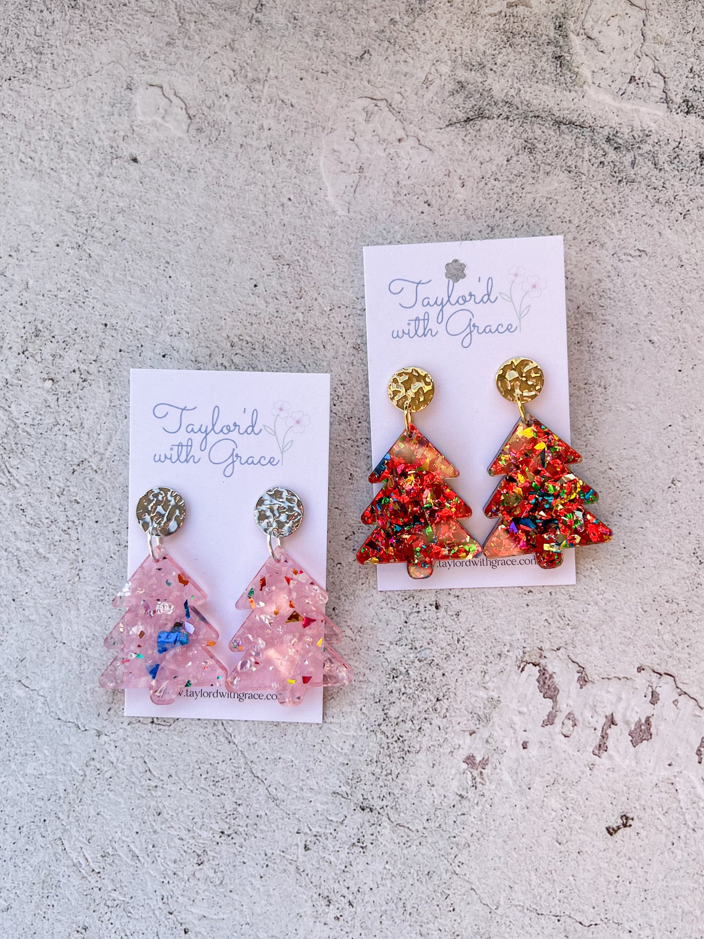 Party Glitter Christmas Tree Earrings