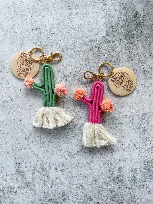 Pink Cactus Keychain